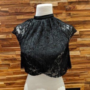 Kimchi Blue black lace crop top - S